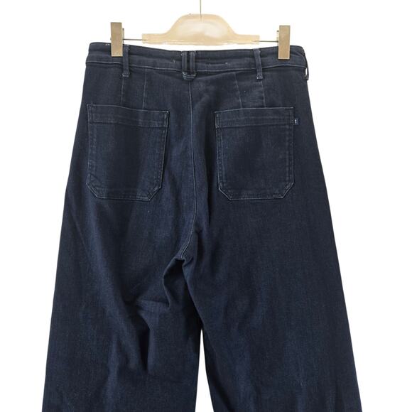 Pilcro Wide Leg Jeans The Skipper High Rise Full Length Dark Wash Womens 31 Boho - Picture 4 of 12